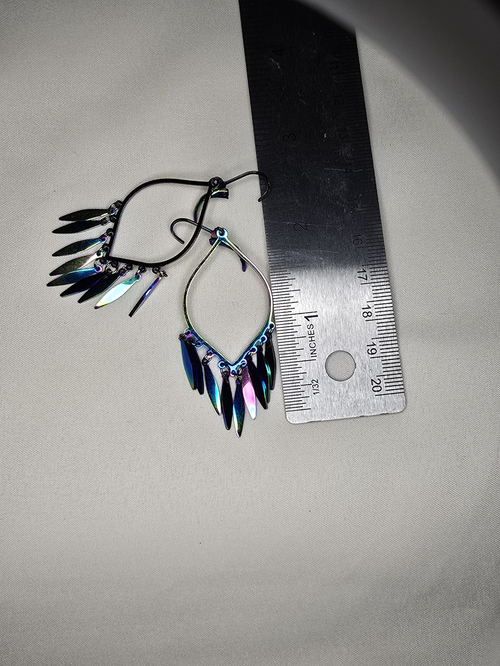 🌟3 for $18!🌟Iridescent Multi-Color Teardrop Dangle Earrings - Picture 3 of 4